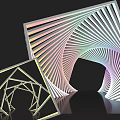 Modern Activity Passage With Geometric Structure And Colorful Lighting Effects 3d model
