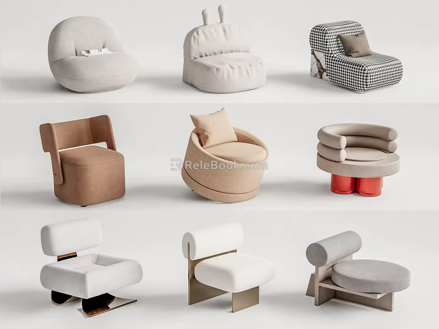 Modern Single Sofa Lazy Sofa Single Sofa 3d model
