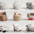 Modern Single Sofa Lazy Sofa Single Sofa 3d model