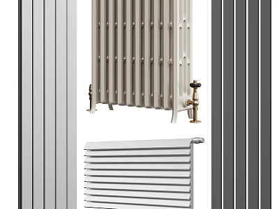 Modern And Traditional Radiators In White And Gray Stylish Home Heating Solutions 3d model
