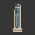 Modern Urban High Rise Building Design Featuring Glass Curtain Walls And Top Structure