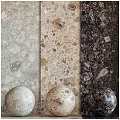 Textured Stone Decorative Components With Varied Color Patterns And Spherical Accents 3d model