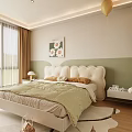 Kids Room Interior With Soft Headboard Bed Floral Wall Art Balloons Light Curtains And Toys