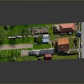 Miniature Residential Community Model With Houses Green Lawns Roads And Vehicles