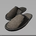 Comfortable Gray Fabric Indoor Slippers Soft Home Casual Dark Sole Design