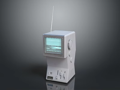Classic Vintage Television With Retro Design Antenna And Waveform Screen 3d model