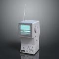 Classic Vintage Television With Retro Design Antenna And Waveform Screen 3d model