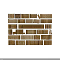 Traditional Chinese Scenic Wall With Multiple Wooden Panels Carved Characters And Decorative Texture