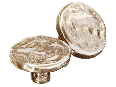 Golden Round Door Knobs with Textured Metallic Surface for Home Decorative Use 3d model