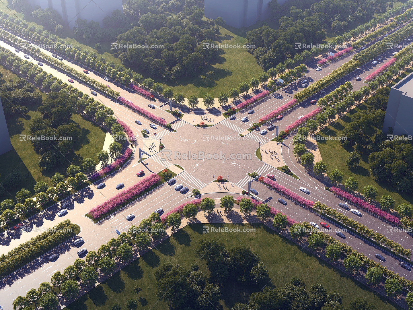 Modern Road Road Road Landscape Outdoor Landscape 3d model