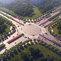 Modern Road Road Road Landscape Outdoor Landscape 3d model