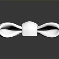 Butterfly Shaped Bow Tie in White Color on Black Reflective Surface with Smooth Texture