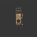 Detailed Golden Wheeled Military Tank Model With Turret And Armored Exterior Surface