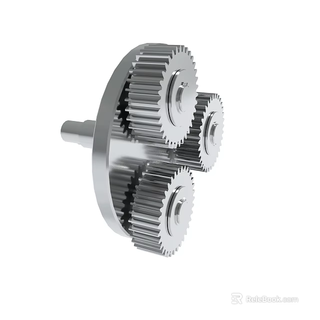 Mechanical Gear System With Interlocking Metal Gears And Precision Components 3d model 