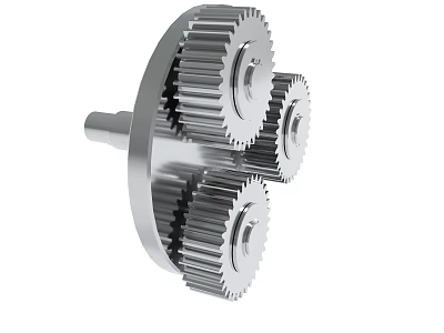 Mechanical Gear System With Interlocking Metal Gears And Precision Components 3d model