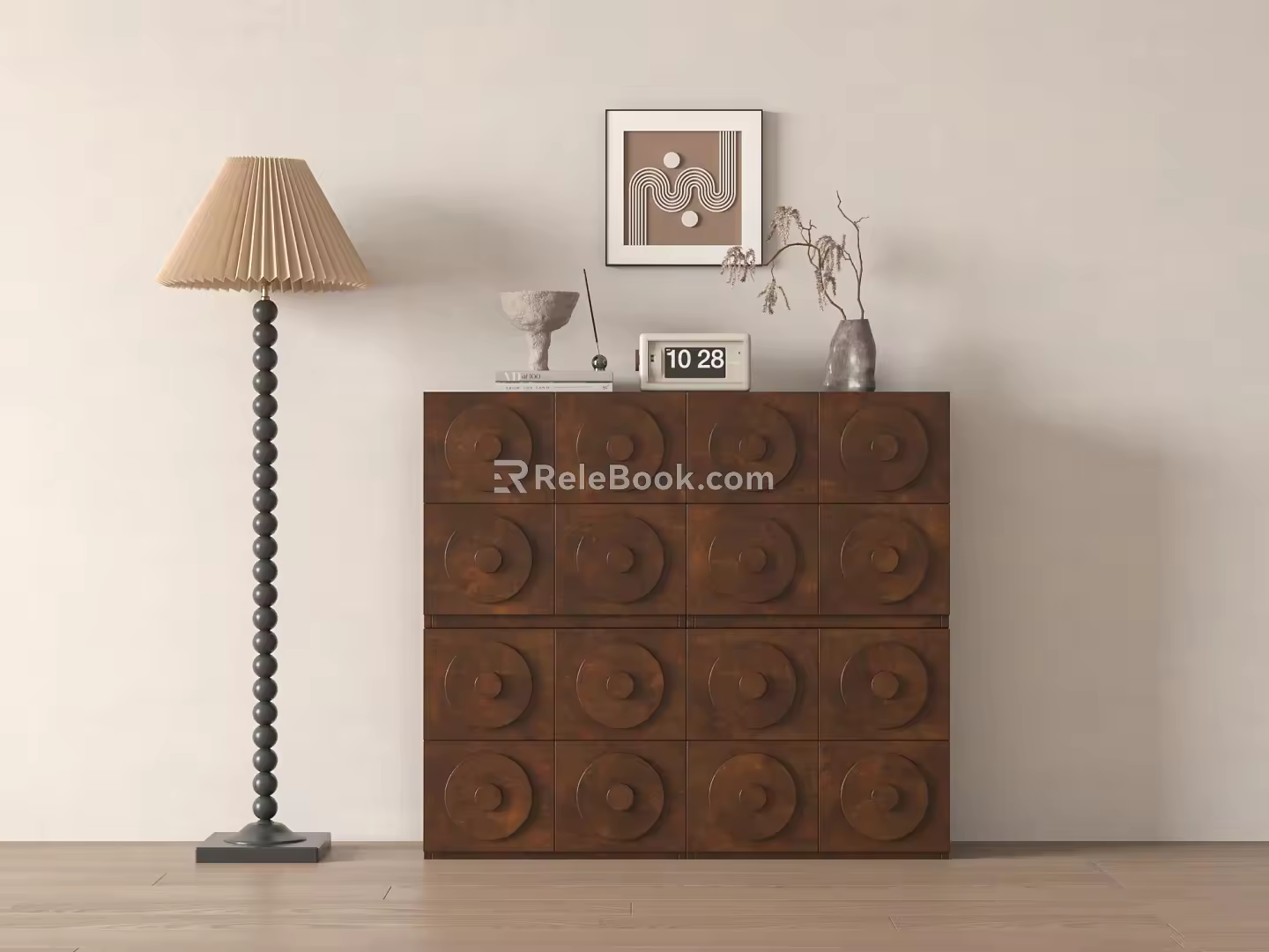Middle style bucket cabinet 3d model