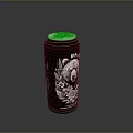 Black Canned IPA Drink with Panda Design and Decorative Patterns for Daily Use