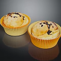 Soft Delicious Muffins With Chocolate Chips In Yellow Paper Cups