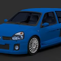 Blue Sporty Two Door Car With Silver Wheels And Modern Front Design