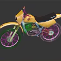 Yellow Suzuki Off Road Motorcycle With Black Seat And Shiny Wheels