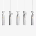 Elegant Crystal Chandelier With Hanging Transparent Glass Pendants And Modern Lighting Design