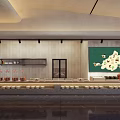 Modern Restaurant Interior Featuring Spacious Dining Area Wooden Tables Large Windows And Green Plants