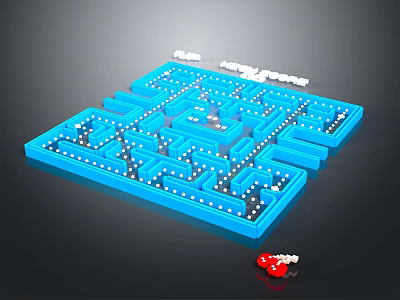 Blue Maze Amusement Equipment for Children with Interactive Path Design and Colorful Balls 3d model