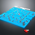 Blue Maze Amusement Equipment for Children with Interactive Path Design and Colorful Balls