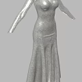 Elegant Silver Sequin Long Dress with Long Sleeves and Mermaid Hem Design