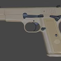 Game Movie Character Tactical Tan Pistol Weapon Design For Action Scenes