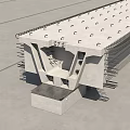 Precast Concrete Construction Component With Exposed Steel Bars And Support Base