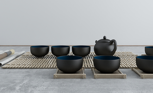 New Chinese Tea Set Tea Set 3d model