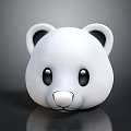 Adorable Panda Head Plush Toy with White Body Black Ears and Round Eyes