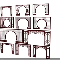 Various Traditional Door Arches Designs With Carved Patterns And Lattice Details