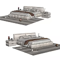 Double bed with Minotti backrest 3d model