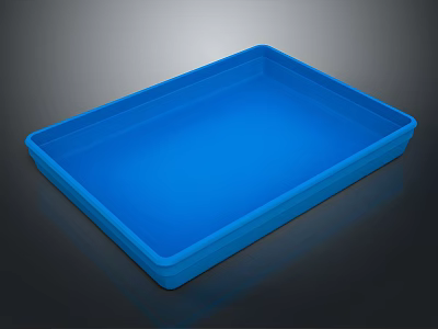 Blue Plastic Rectangular Storage Tray For Home Organization And Daily Use 3d model