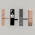 Password lock fingerprint lock smart door handle 3d model