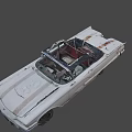 Vintage Rusty Convertible Classic Car With White Body And Retro Design
