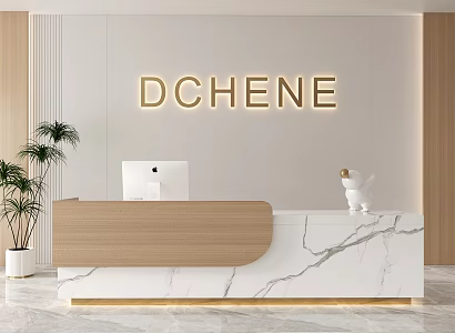 Modern Front Desk Company Front Desk Beauty Salon Front Desk Hotel Front Desk Image Background Wall 3d model
