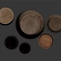 Wooden Bucket Shaped Decorative Ornament Set With Various Sizes And Natural Texture