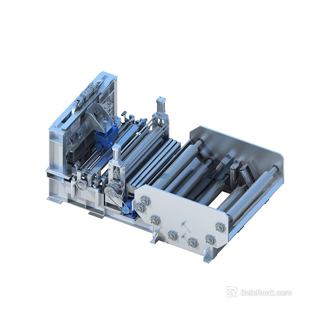 Industrial Equipment With Mechanical Roller System And Metal Structural Components 3d model 