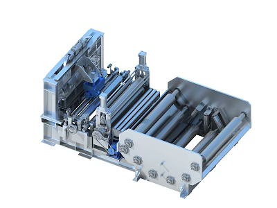 Industrial Equipment With Mechanical Roller System And Metal Structural Components 3d model