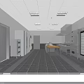 Spacious Commercial Kitchen Interior With Refrigerators Ovens Stoves And Vent Hoods