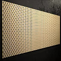 Stylish Perforated Partition Design With Circular Hole Pattern For Modern Interior Decor