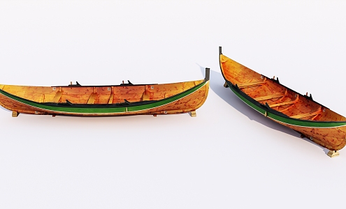 Old wooden boat Modern wooden boat 3d model