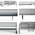 Modern Landscape Seats With Metal Frame And Sleek Bench Design For Outdoor Use