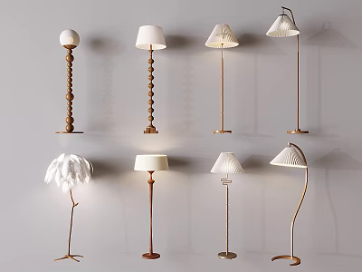 Variety Of Stylish Floor Lamps For Home Decor 3d model