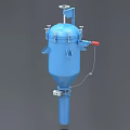 Blue Conical Industrial Equipment Tank With Top Lid And Control Valve