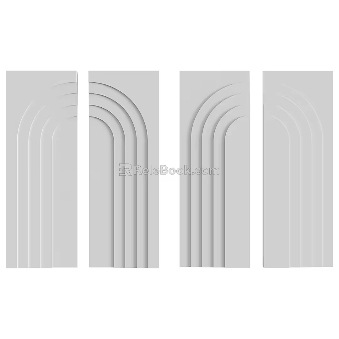 Simple decorative wall panel 3d model