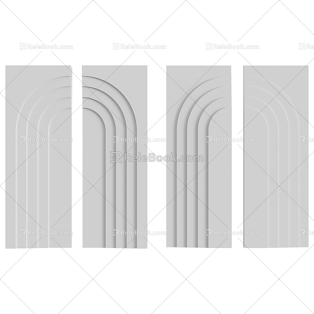 Simple decorative wall panel 3d model